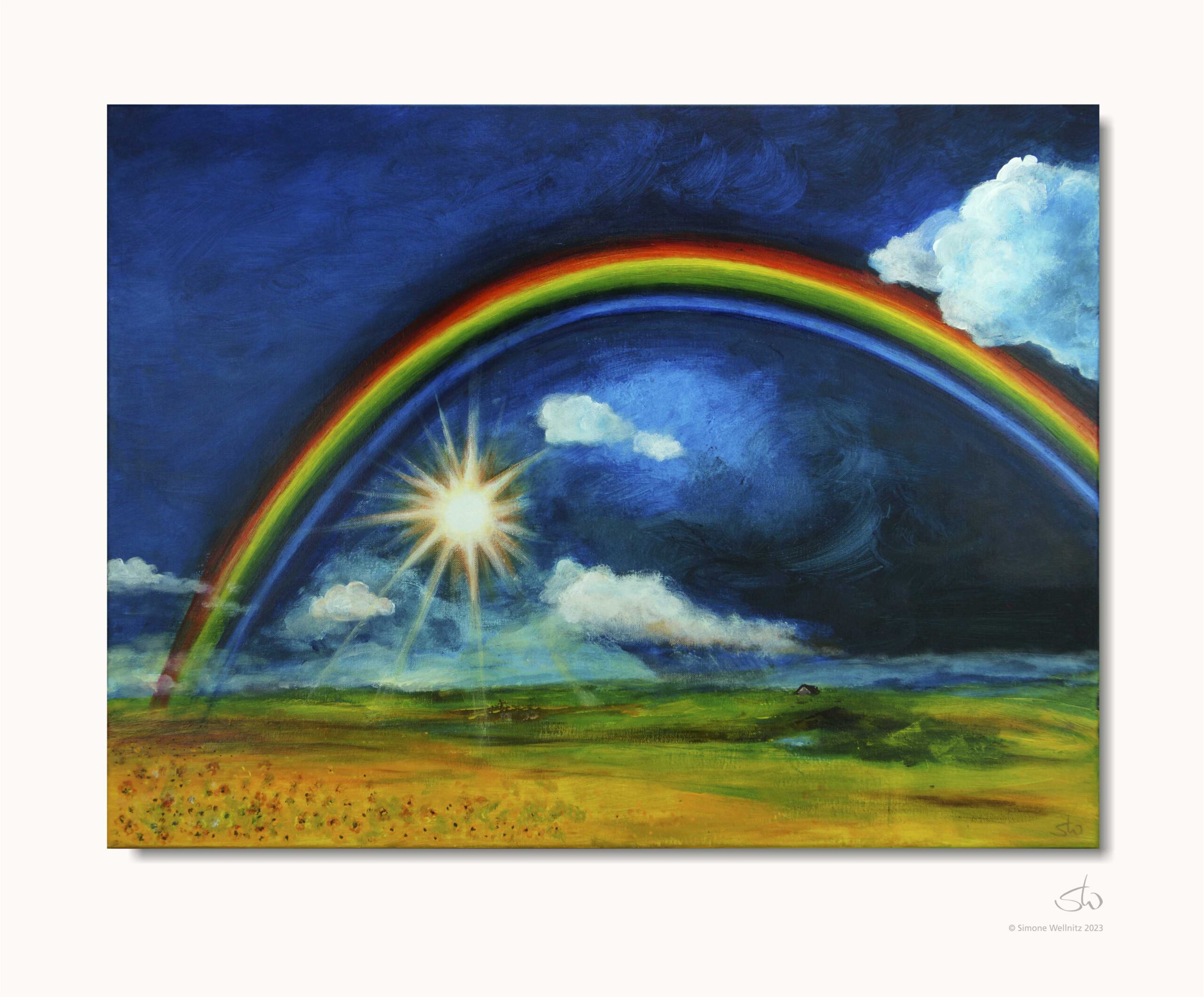 You are currently viewing „Regenbogenwetter“ Illustration für ein Kinderzimmer