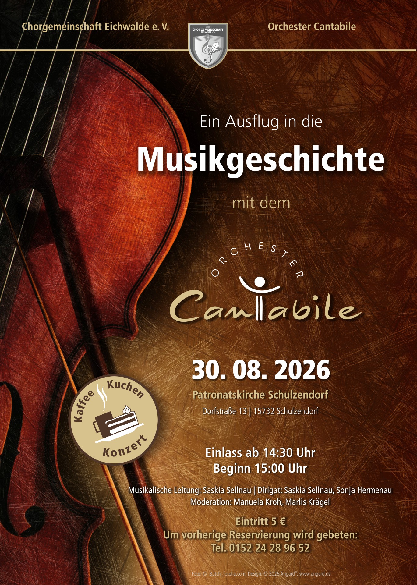 Du betrachtest gerade Kaffee-und-Kuchen-Konzert Orchester Cantabile in der Patronatskirche Schulzendorf