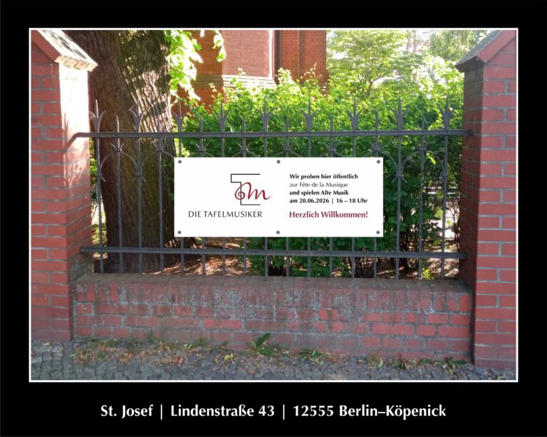 Mehr über den Artikel erfahren DIE TAFELMUSIKER  proben öffentlich in Köpenick